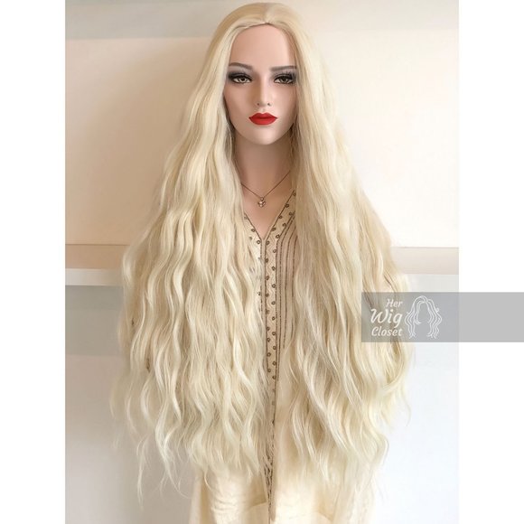 32“ Wavy Icy Blonde Synthetic Wig | Daenerys - Picture 2 of 15